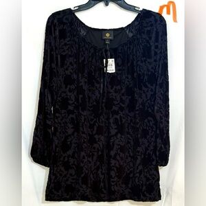 JM Collection Elegant Black Blouse